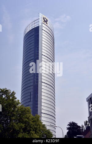 Bonn, Deutschland. 27 Aug, 2017. Ansicht der Post Tower, Sitz der Logistikkonzern Deutsche Post DHL in Bonn, Deutschland, 27. August 2017. Foto: Horst Galuschka/dpa/Alamy leben Nachrichten Stockfoto