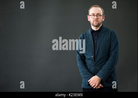 Edinburgh, Großbritannien. 28. August 2017. Preisgekrönte Journalist und Schriftsteller Philip Miller, beim Edinburgh International Book Festival erscheinen. Credit: Lorenzo Dalberto/Alamy leben Nachrichten Stockfoto