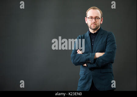 Edinburgh, Großbritannien. 28. August 2017. Preisgekrönte Journalist und Schriftsteller Philip Miller, beim Edinburgh International Book Festival erscheinen. Credit: Lorenzo Dalberto/Alamy leben Nachrichten Stockfoto