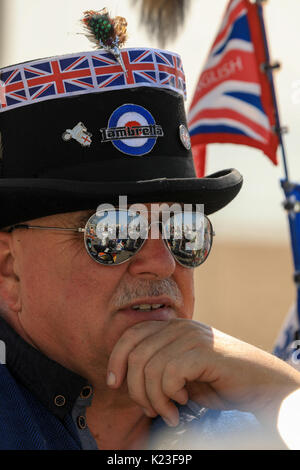 Brighton, UK. 27 Aug, 2017. August Bank Holiday Wochenende 2017. Mods nehmen an der jährlichen Versammlung an der 'mods Weekender' an der Küste von Brighton im August Bank Holiday Wochenende, Brighton, UK. 26 Aug, 2017. Credit: Haydn Denman/Alamy leben Nachrichten Stockfoto