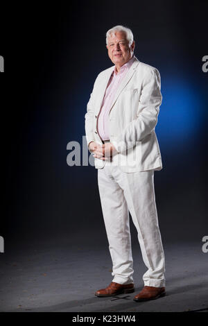 Edinburgh, Großbritannien. 28. August 2017. John Simpson, der englische Korrespondentin und Weltgeschehen Editor von BBC News, beim Edinburgh International Book Festival erscheinen. Gary Doak/Alamy leben Nachrichten Stockfoto