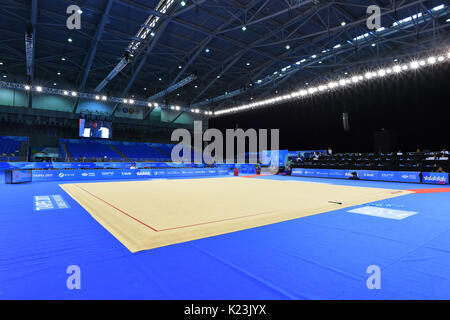 Taipei, Taiwan. Credit: MATSUO. 28 Aug, 2017. Allgemeine Ansicht Rhythmische Gymnastik: Die 29 Sommer Universiade 2017 Taipei in Taipei Nangang Exhibition Center in Taipei, Taiwan. Credit: MATSUO. K/LBA SPORT/Alamy leben Nachrichten Stockfoto