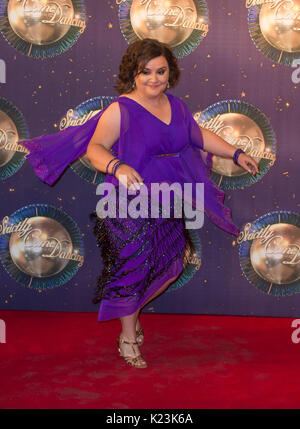 London, Großbritannien. 28 August, 2017. Von Strictly Come Dancing 2017' - Red Carpet starten. Stockfoto