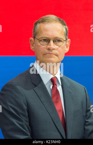 Berlin, Deutschland. 28 Aug, 2017. Während der National Education Alliance, Pressekonferenz, Michael Müller, SPD, Regierender Bürgermeister von Berlin, 28.08.2017, Berlin, Quelle: Uwe Koch/Alamy leben Nachrichten Stockfoto