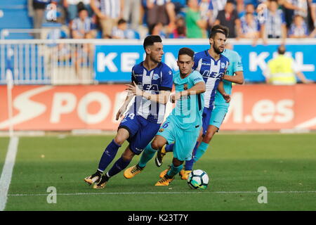 Vitoria-Gasteiz, Spanien. 26 Aug, 2017. Burgui (Alaves) Fußball: Spanisch "La Liga Santander' Match zwischen Deportivo Alaves 0-2 FC Barcelona im Estadio Mendizorrotza in Vitoria-Gasteiz, Spanien. Credit: mutsu Kawamori/LBA/Alamy leben Nachrichten Stockfoto