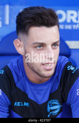 Vitoria-Gasteiz, Spanien. 26 Aug, 2017. Burgui (Alaves) Fußball: Spanisch "La Liga Santander' Match zwischen Deportivo Alaves 0-2 FC Barcelona im Estadio Mendizorrotza in Vitoria-Gasteiz, Spanien. Credit: mutsu Kawamori/LBA/Alamy leben Nachrichten Stockfoto