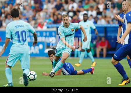 Vitoria-Gasteiz, Spanien. 26 Aug, 2017. Gerard Deulofeu (Barcelona) Fußball: Spanisch "La Liga Santander' Match zwischen Deportivo Alaves 0-2 FC Barcelona im Estadio Mendizorrotza in Vitoria-Gasteiz, Spanien. Credit: mutsu Kawamori/LBA/Alamy leben Nachrichten Stockfoto