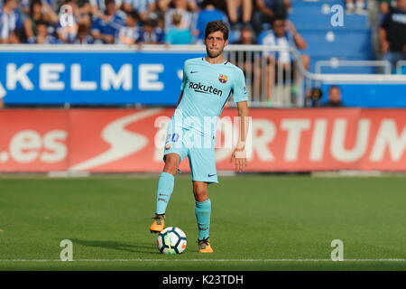 Vitoria-Gasteiz, Spanien. 26 Aug, 2017. Sergi Roberto (Barcelona) Fußball: Spanisch "La Liga Santander' Match zwischen Deportivo Alaves 0-2 FC Barcelona im Estadio Mendizorrotza in Vitoria-Gasteiz, Spanien. Credit: mutsu Kawamori/LBA/Alamy leben Nachrichten Stockfoto