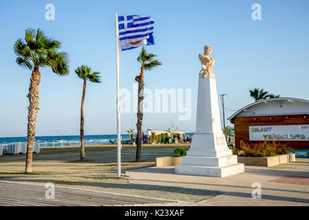 Büste der Athenischen allgemeine Kimon an Finikoudes in Larnaca, Zypern Stockfoto