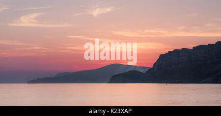 Jurrassic Küste Sonnenuntergang - Dorset UK Stockfoto