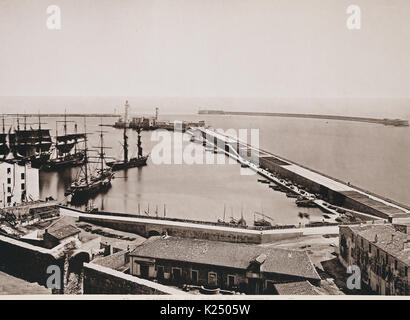 Entree du Port de Cette - Les Travaux Publics de la France, 1883 Stockfoto