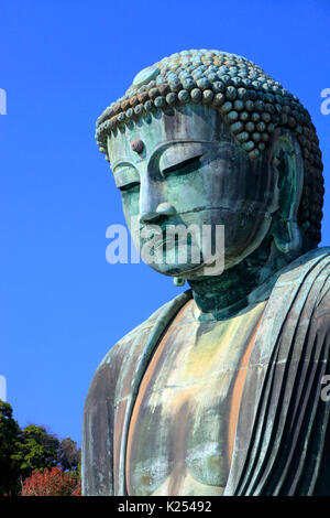 Nahaufnahme des Großen Buddha an Kotokuin Tempel in Kamakura Stadt Kanagawa Japan Stockfoto