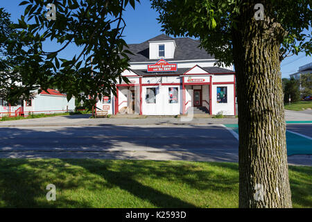 Lahout's Kleidung und Ski Shop in Lincoln, New Hampshire USA. Stockfoto