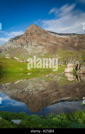 Sicht von Colle del Nivolet, Nationalpark Gran Paradiso, Italien Stockfoto