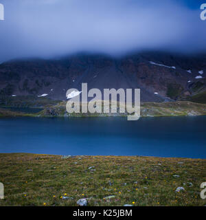 Sicht von Colle del Nivolet, Nationalpark Gran Paradiso, Italien Stockfoto