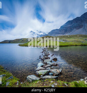 Sicht von Colle del Nivolet, Nationalpark Gran Paradiso, Italien Stockfoto