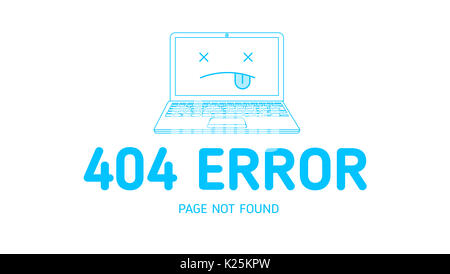 404 Fehler mit Symbol notebook Design Template für Website mit weißem Hintergrund Grafik Stockfoto