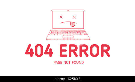 404 Fehler mit Symbol notebook Design Template für Website mit weißem Hintergrund Grafik Stockfoto