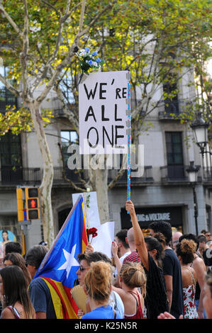Antiterrorism März in Barcelona Stockfoto