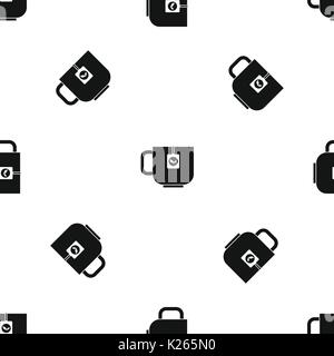 Tasse Tee Muster nahtlose Schwarz Stock Vektor