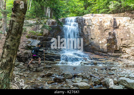 Wasserfälle entlang Hirsch Brook Trail in am Whiteface Mountain in Wilmington NY Stockfoto