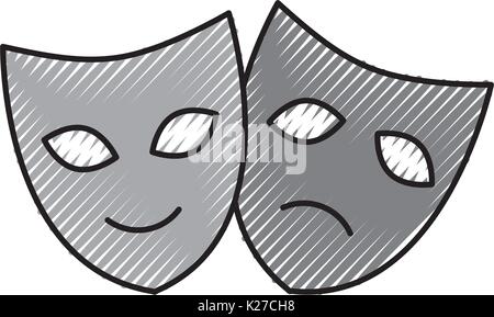 Theater Masken isolierte Symbol Stock Vektor