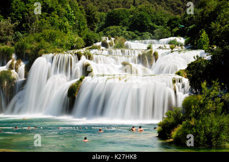 Skradinski buk Wasserfall im Nationalpark Krka, Kroatien Stockfoto