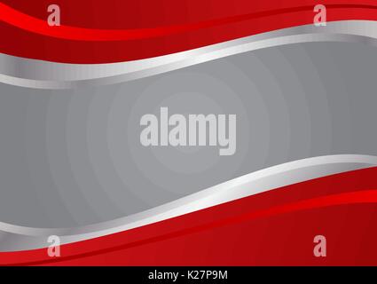 Rot und Silber wave vector Hintergrund. Stock Vektor