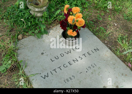 Grab von Ludwig Wittgenstein Himmelfahrt Friedhof Cambridge Stockfoto