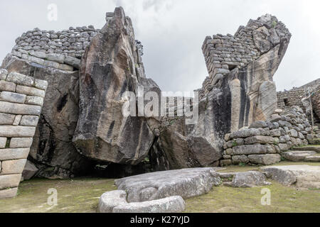 Der Tempel der Condor Machu Picchu Peru Stockfoto