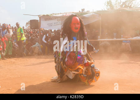 Afrika, Malawi, Lilongwe-Revier. Traditionelle Masken von Malawi Stockfoto