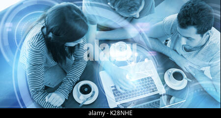 Das zusammengesetzte Bild im Bild der Moleküle Schnittstelle Stockfoto