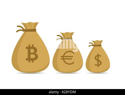 Geld beutel Set Stock Vektor