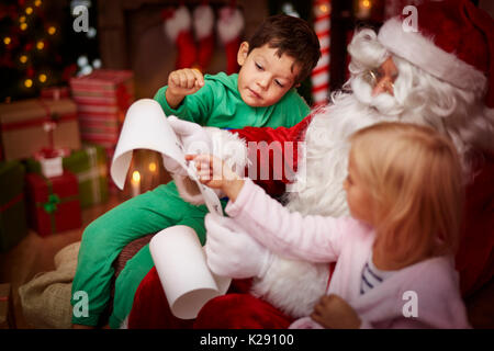 Unsere Wunschliste ist sehr lang Stockfoto