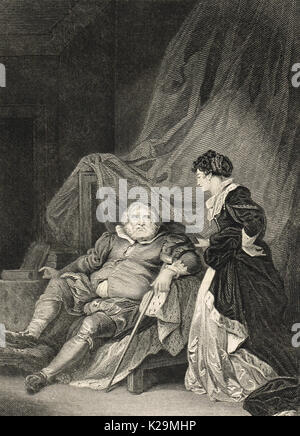 Henry VIII sitzt mit Catherine Parr Stockfoto