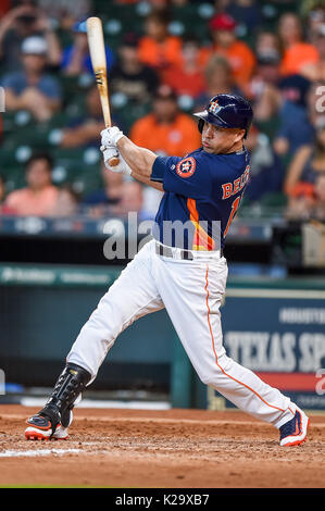 August 20, 2017: Houston Astros Designated Hitter Carlos Beltran (15) at bat bei einem Major League Baseball Spiel zwischen den Oakland Athletics und der Houston Astros im Minute Maid Park in Houston, TX. Chris Brown/CSM Stockfoto