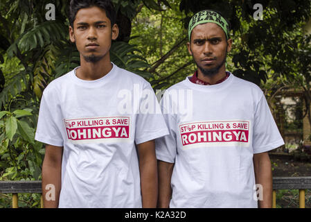 Kuala Lumpur, Malaysia. 30 Aug, 2017. Myanmars Rohingya Muslime dargestellt, während eines Protestes gegen die Verfolgung von Myanmar muslimische Rohingya in Kuala Lumpur, Malaysia, am 30. August 2017. Quelle: Chris Jung/ZUMA Draht/Alamy leben Nachrichten Stockfoto