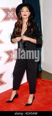 London, Großbritannien. 30 Aug, 2017. Nicole Scherzinger an der X-Faktor Neue Serie starten bei Picturehouse Zentrale in London Quelle: Alpha Foto/Alamy leben Nachrichten Stockfoto
