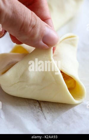 Schinken und Käse Taschen (Jambons) Stockfoto