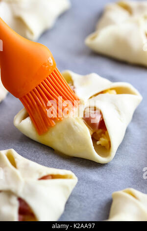 Schinken und Käse Taschen (Jambons) Stockfoto