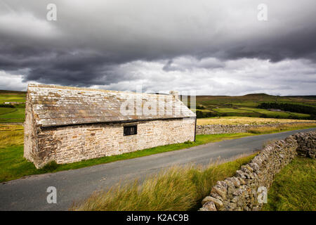 Ein strassenrand Scheune in Arkengarthdale in den Yorkshire Dales National Park, Großbritannien. Stockfoto