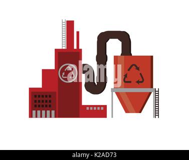 Vektor ökologie Konzept Industrie Fabrik gebäude Stock Vektor
