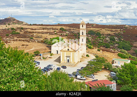 Die Kirche der Verkündigung in Sant Antonino, Insel Korsika Frankreich Stockfoto