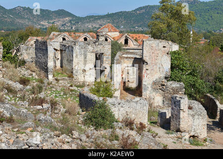 Kayaköy, einst als Lebessos und Lebessus, Lykien Türkei bekannt Stockfoto