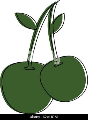 Kirschen Obst Symbol auf weißem Hintergrund-Vektor-illustration Stock Vektor