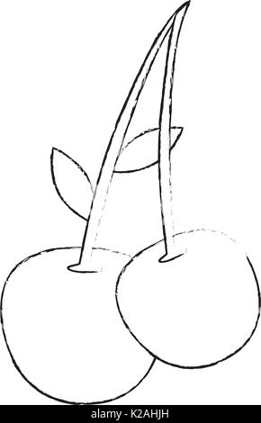 Kirschen Obst Symbol auf weißem Hintergrund-Vektor-illustration Stock Vektor