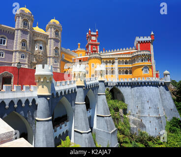 Die berühmten Pena Palast in der Nähe von Sintra in Portugal Stockfoto