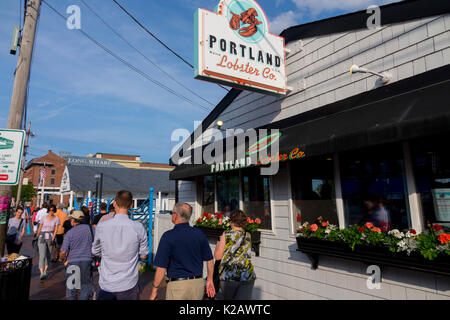 USA Portland Maine ICH Portland Hummer Co Unternehmen direkt an der Wharf in der Altstadt von Downtown Stockfoto