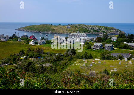 USA Maine ICH Monhegan Island View von Zentrum der Stadt vom Leuchtturm Stockfoto