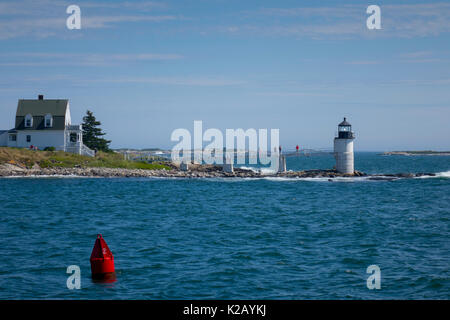 USA Maine ICH Port Clyde - Marshall Point Lighthouse vom Wasser aus gesehen Stockfoto